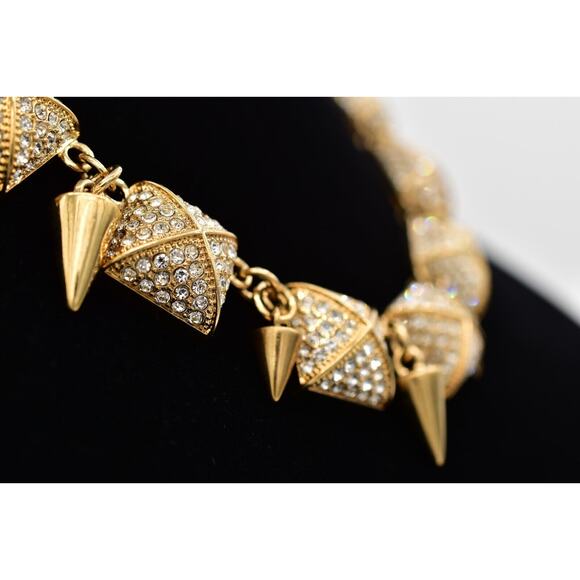 CC Skye Crystal Collar Necklace Spike Rhinestone Toggle Statement Signed Bin6B - Picture 6 of 12